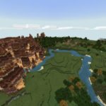 Seed: Mesa spikes and 2 villages in Minecraft